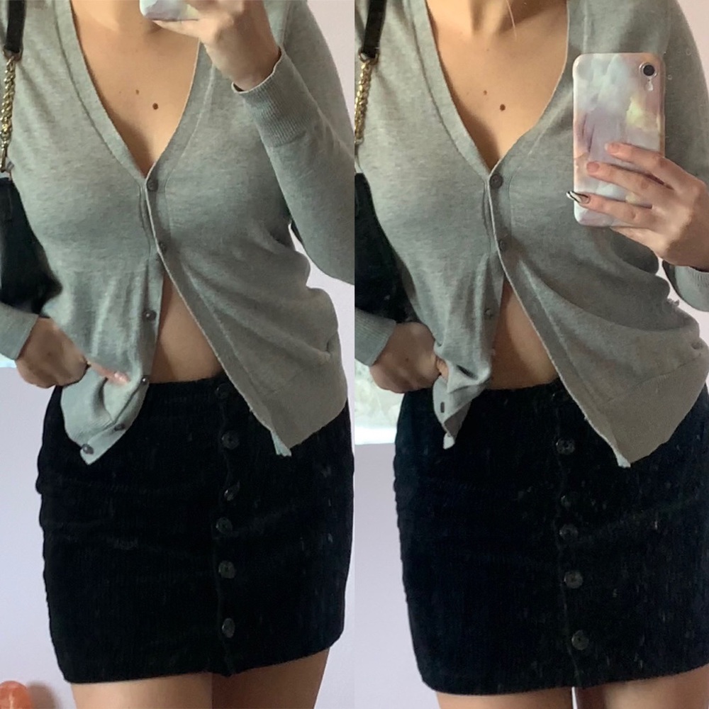 Grey button up cardigan